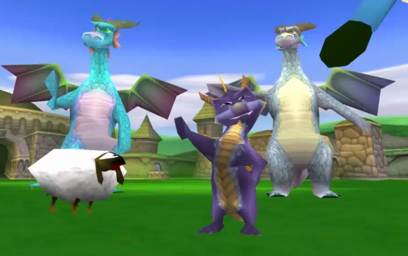 Spyro the Dragon 1998 Awal Legenda Platformer Berwarna Ungu